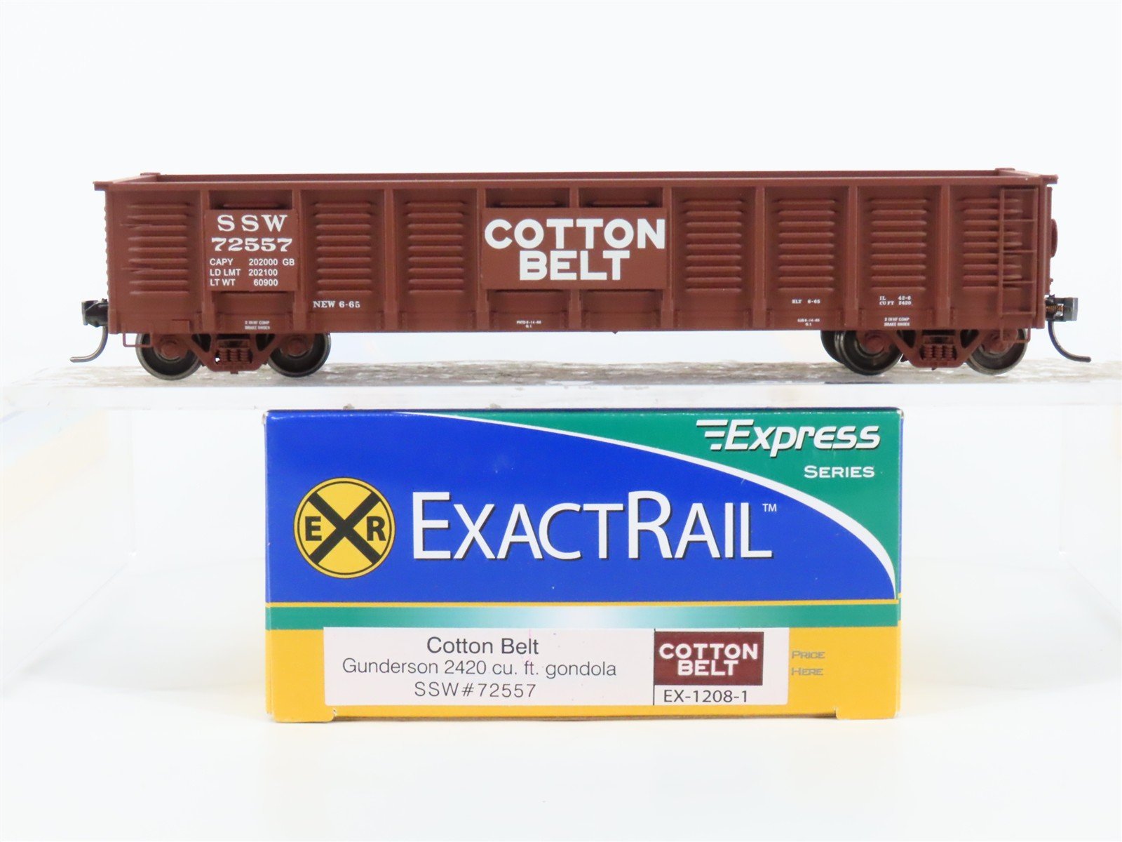HO Scale ExactRail Express EX-1208-1 SSW Cotton Belt Open Gondola #72557