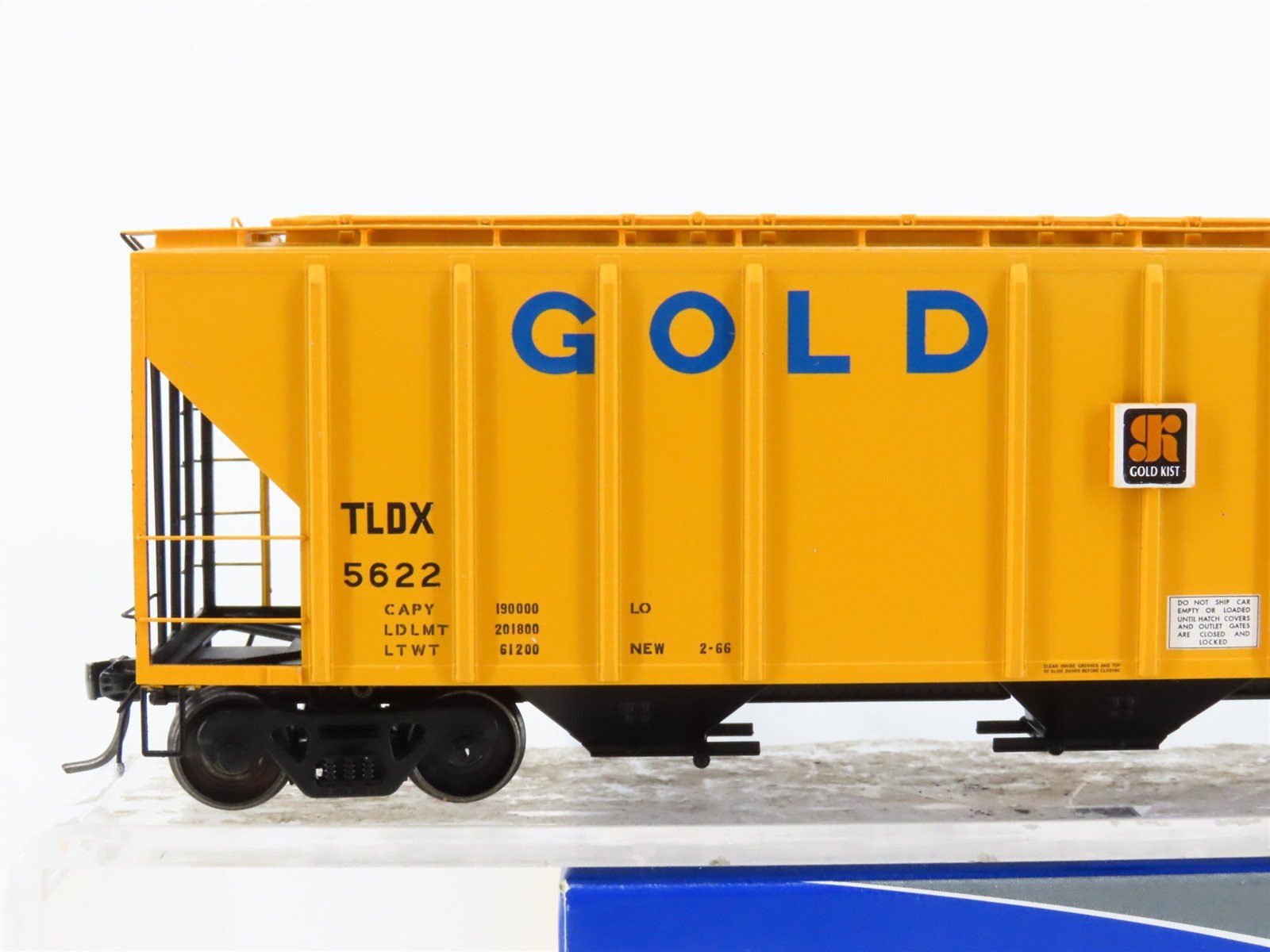 HO Scale ExactRail Platinum EP-80193-5 TLDX Gold Kist 3-Bay Covered Hopper #5622