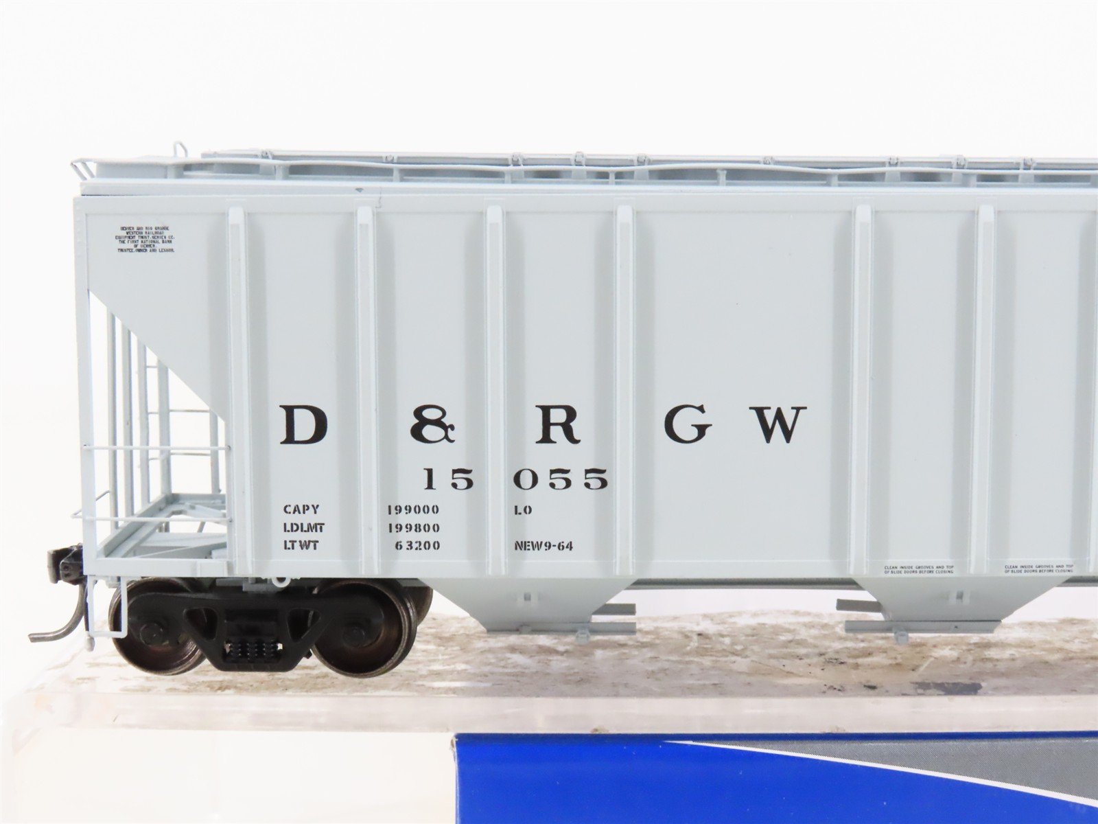 HO Scale ExactRail Platinum EP-80195-6 D&RGW Rio Grande Covered Hopper #15055