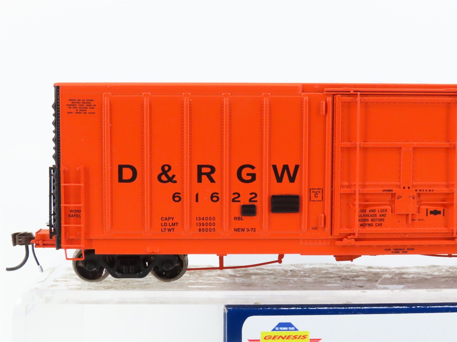 HO Scale Athearn Genesis ATHG26813 D&RGW Rio Grande 50' Plug Door Box Car #61622