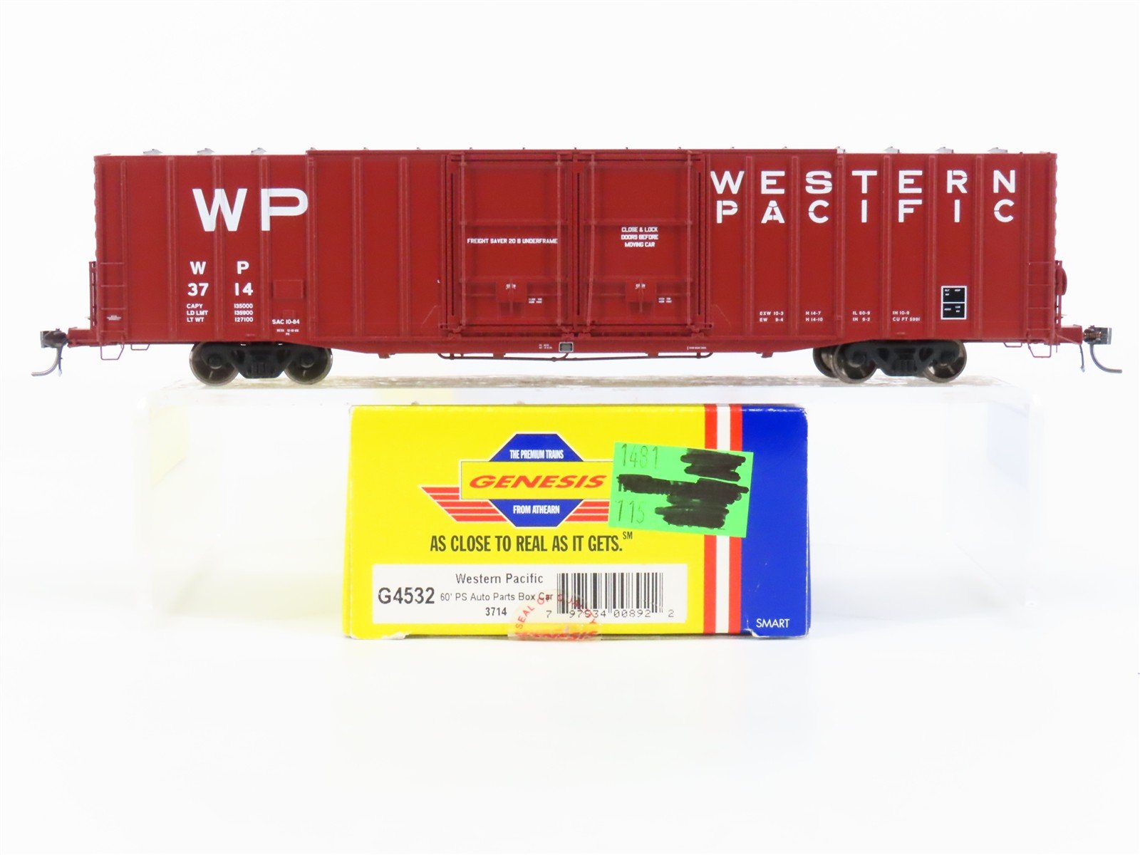 HO Scale Athearn Genesis G4532 WP Western Pacific 60' Auto Parts Box Car #3714
