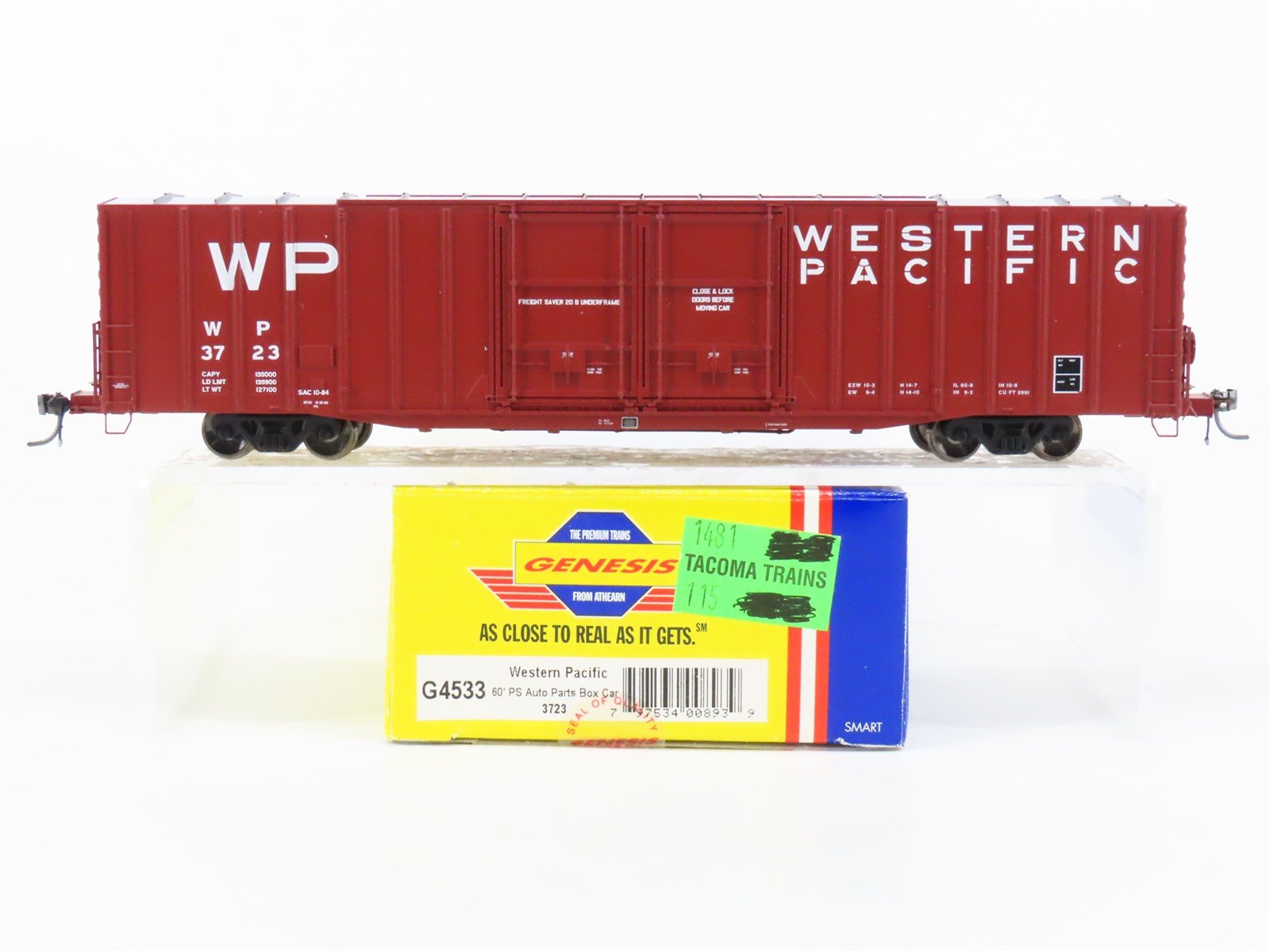 HO Scale Athearn Genesis G4533 WP Western Pacific 60' Auto Parts Box Car #3723