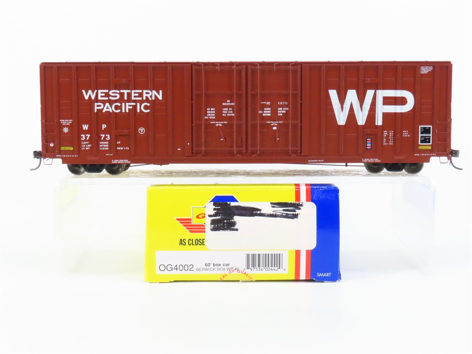 HO Athearn Genesis OG4002 WP Western Pacific 60' Double Plug Door Box Car #3773