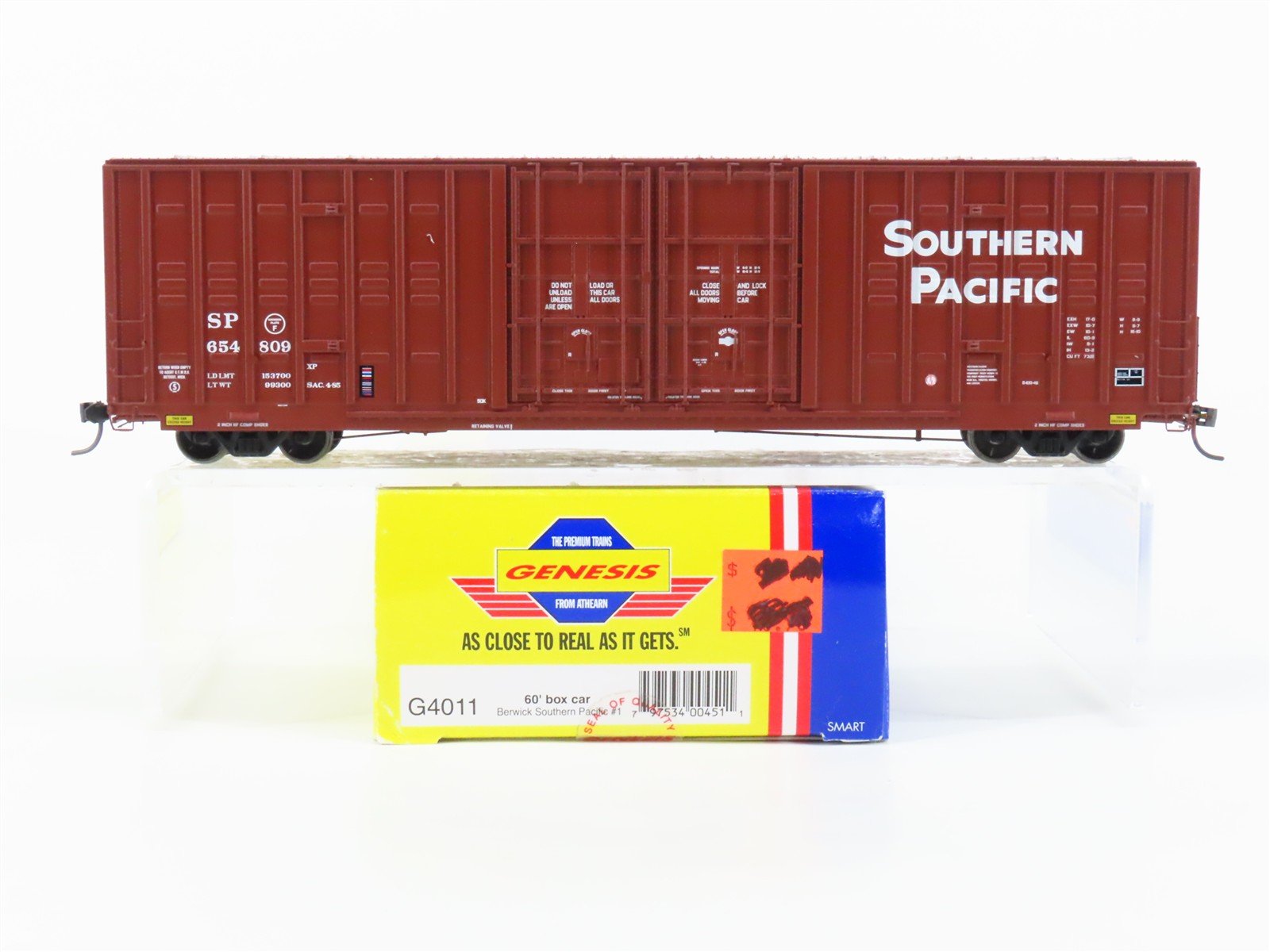 HO Athearn Genesis G4011 SP Southern Pacific 60' Double Door Box Car #654809