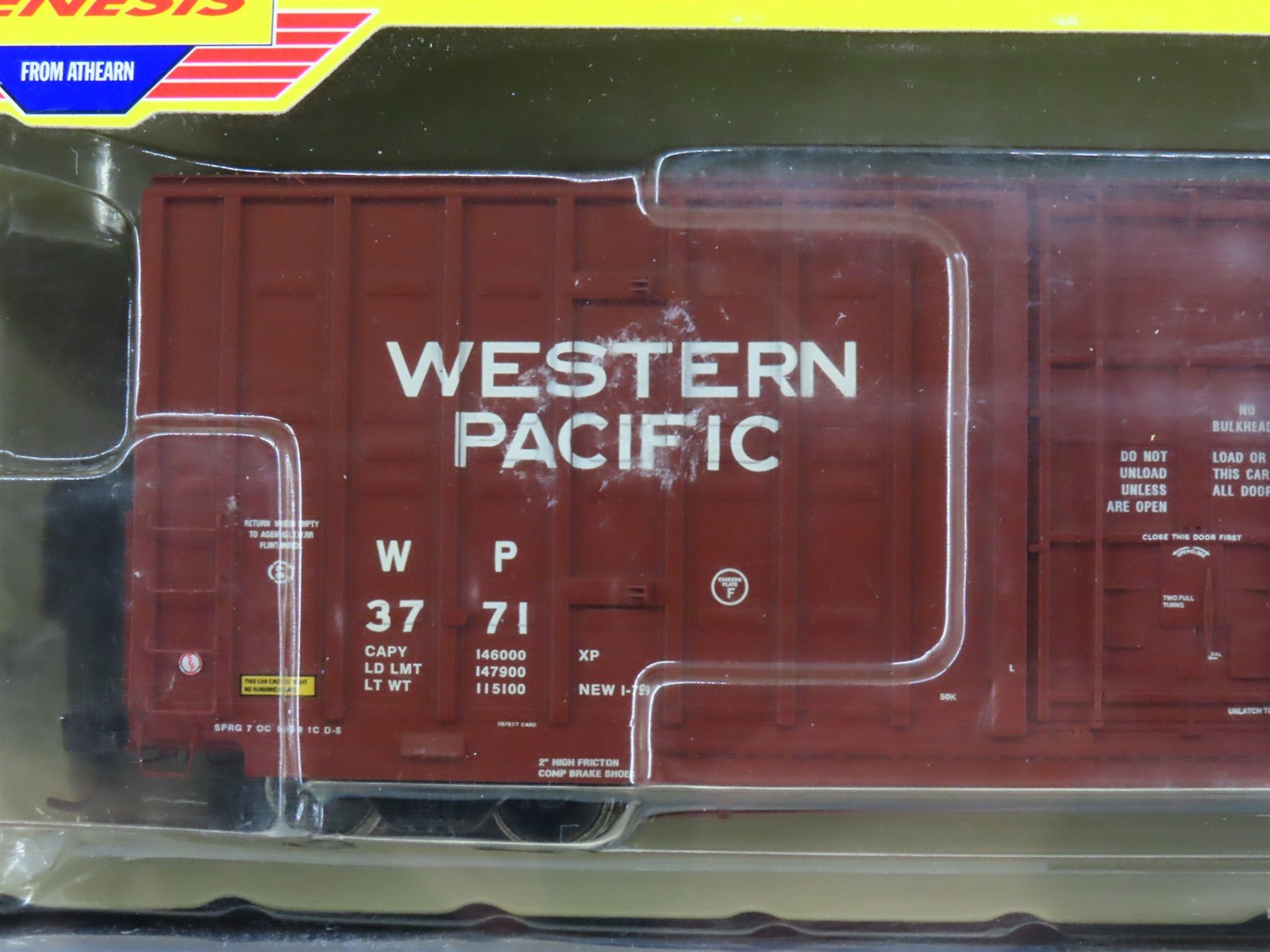 HO Athearn Genesis G4001 WP Western Pacific 60' Double Door Box Car #3771 Sealed