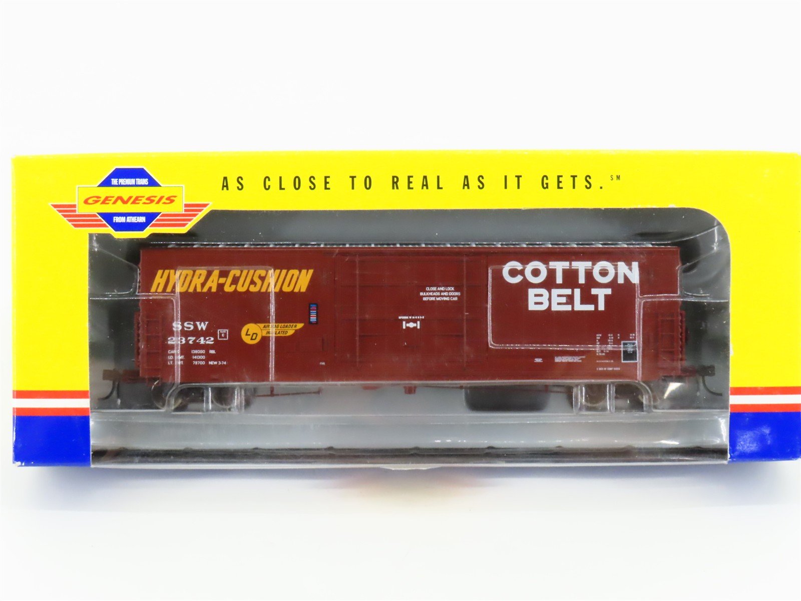 HO Athearn Genesis G4383 SSW Cotton Belt 50' Plug Door Box Car #23742 - Sealed