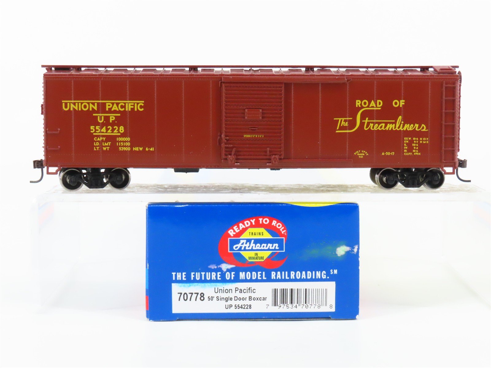 HO Athearn 70778 UP Union Pacific Streamliners 50' Single Door Box Car #554228