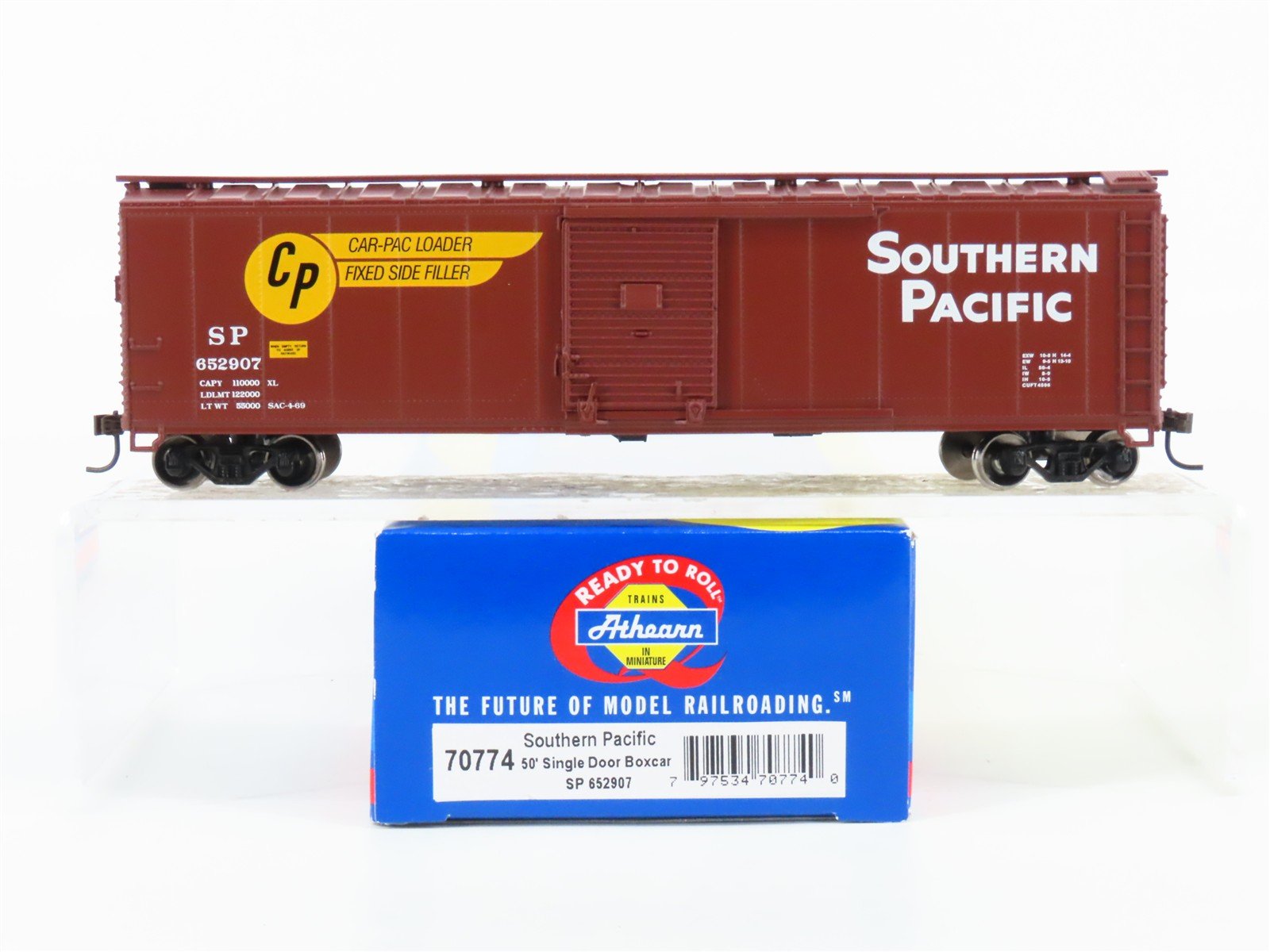 HO Scale Athearn 70774 SP Southern Pacific 50' Single Door Box Car #652907