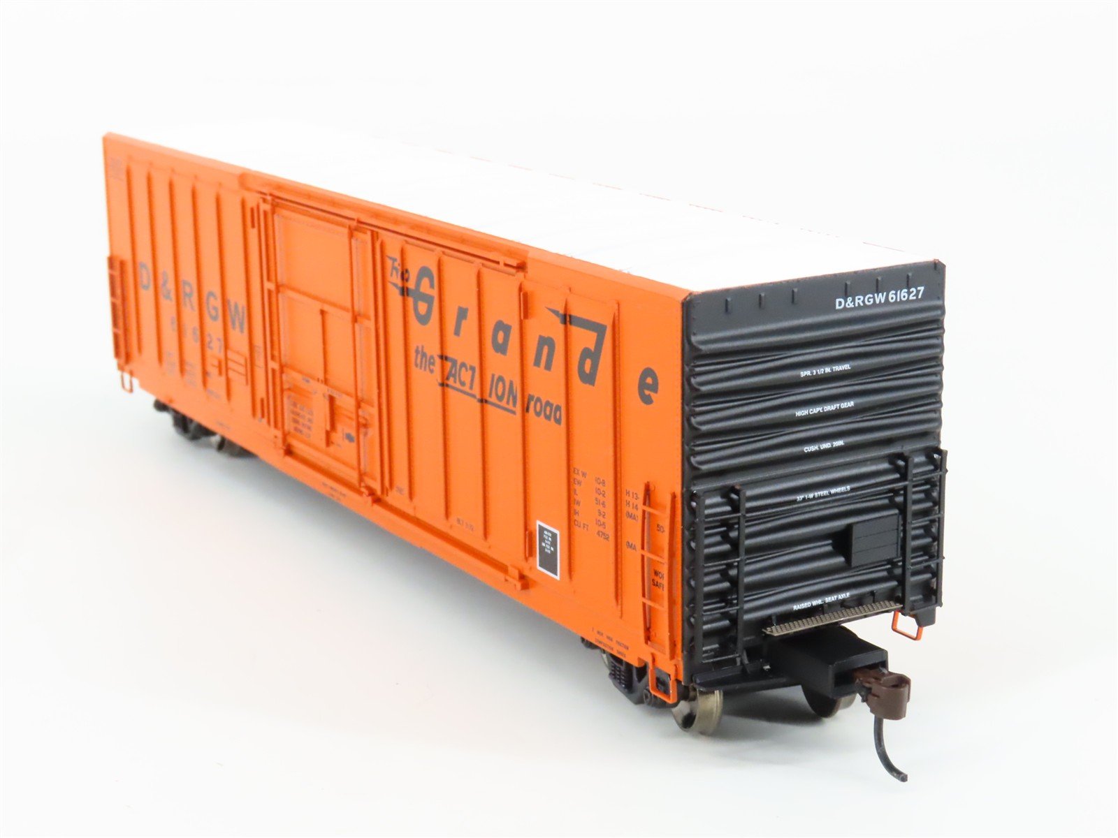 HO Scale Athearn 88906 D&RGW Rio Grande Railroad 50' Plug Door Box Car #61627