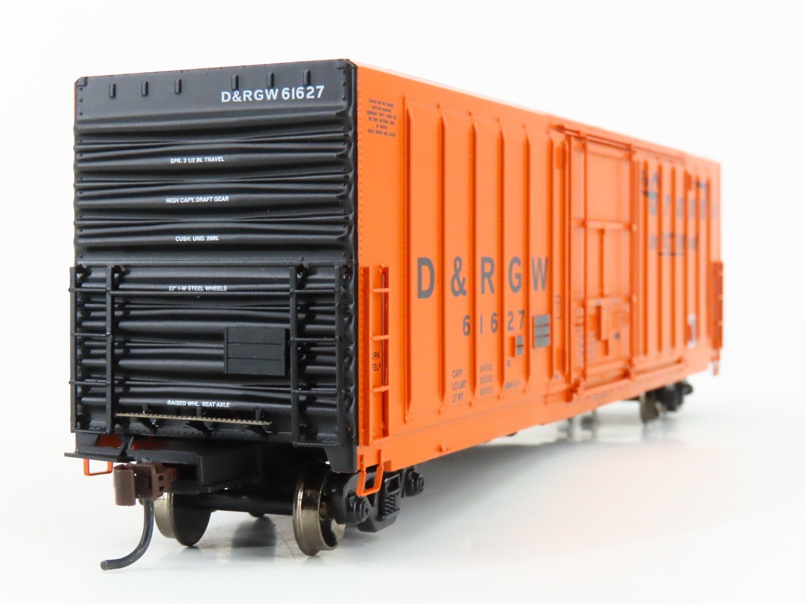 HO Scale Athearn 88906 D&RGW Rio Grande Railroad 50' Plug Door Box Car #61627