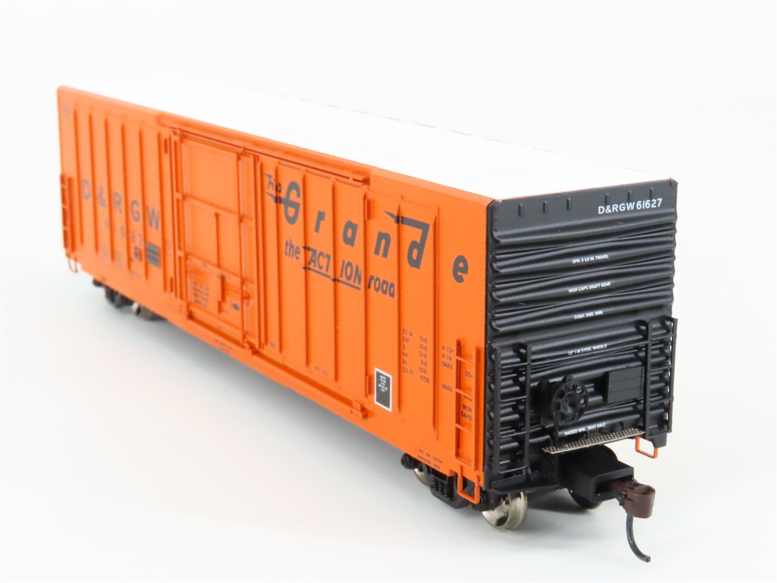 HO Scale Athearn 88906 D&RGW Rio Grande Railroad 50' Plug Door Box Car #61627