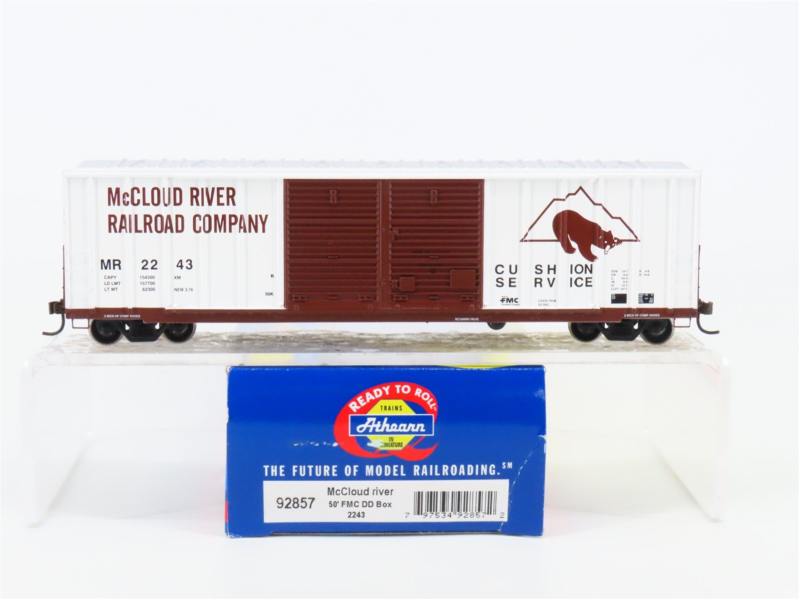 HO Scale Athearn 92857 MR McCloud River 50' Double Door Box Car #2243