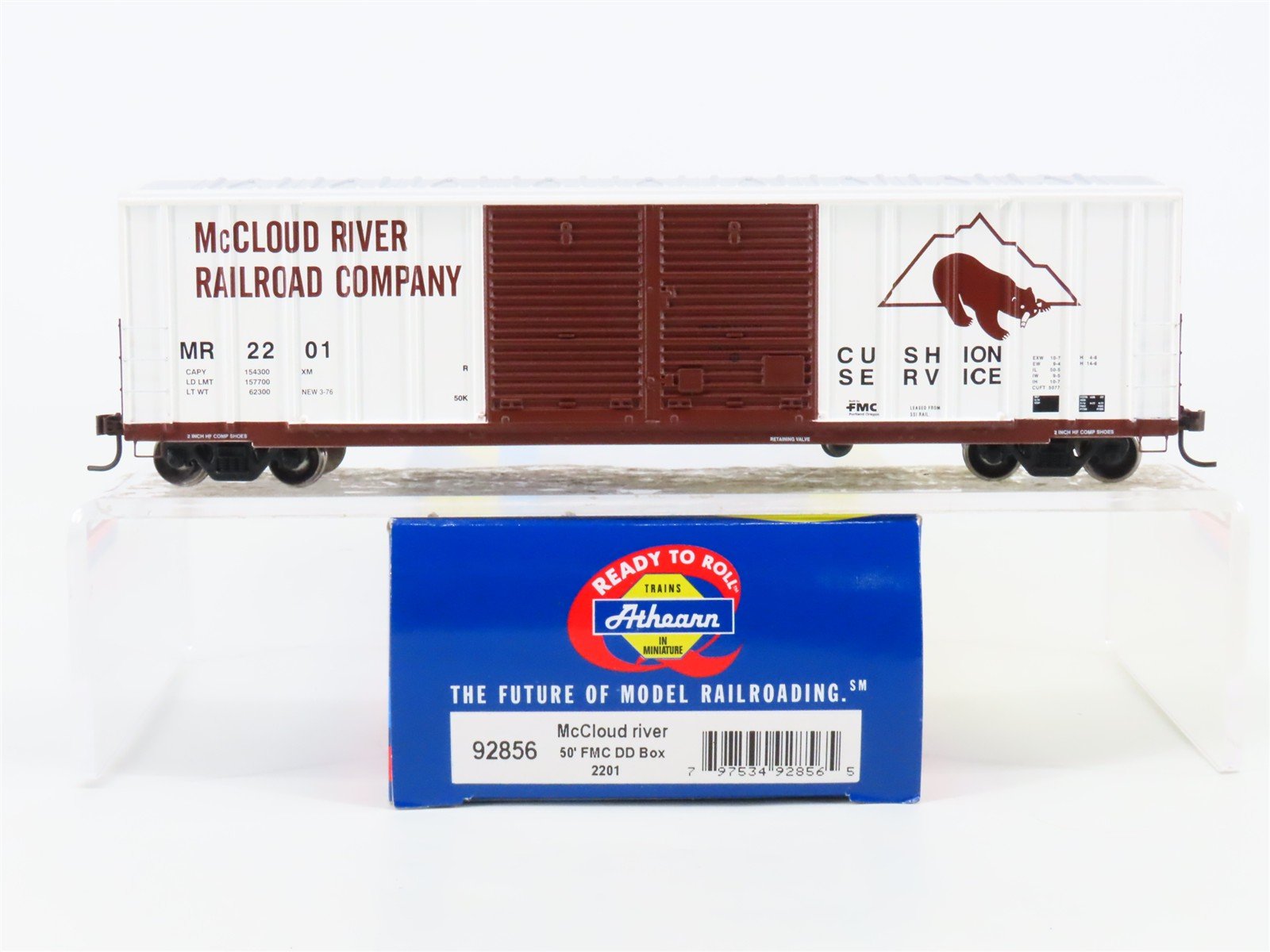 HO Scale Athearn 92856 MR McCloud River Railroad 50' Double Door Box Car #2201