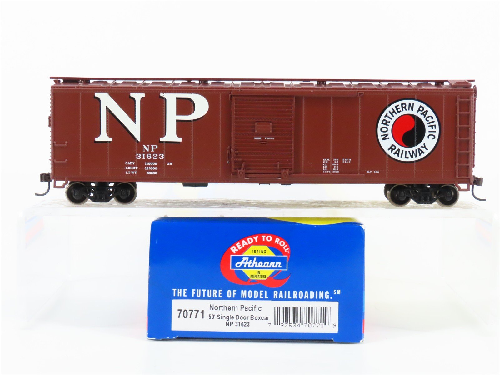 HO Scale Athearn 70771 NP Northern Pacific 50' Single Door Box Car #31623