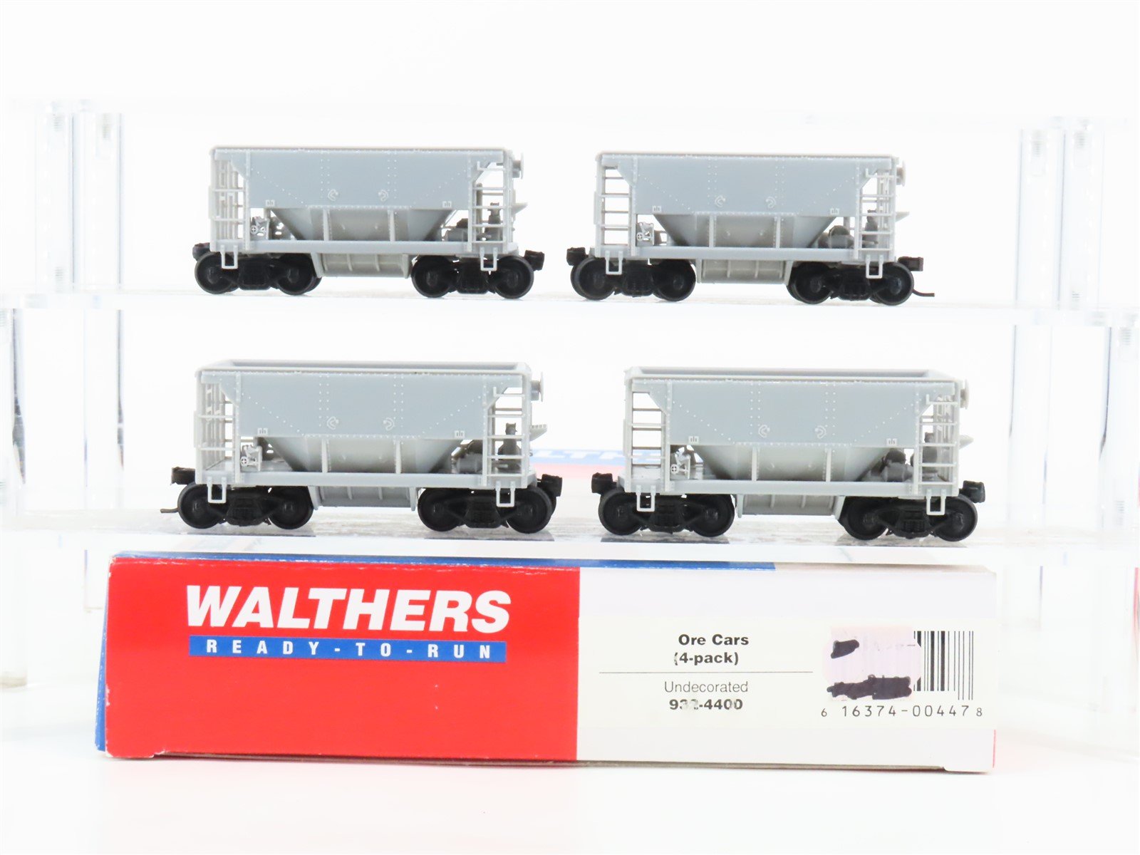 HO Scale Walthers 932-4400 Undecorated Ore Cars 4-Pack