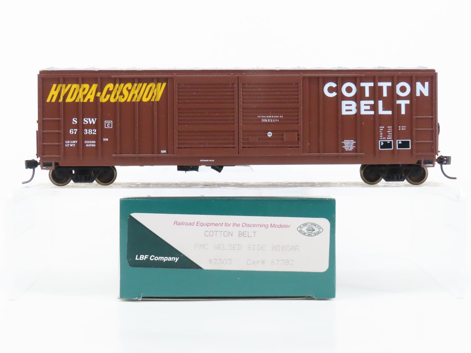 HO Scale LBF 2303 SSW Cotton Belt 50' FMC Welded Side Box Car #67382