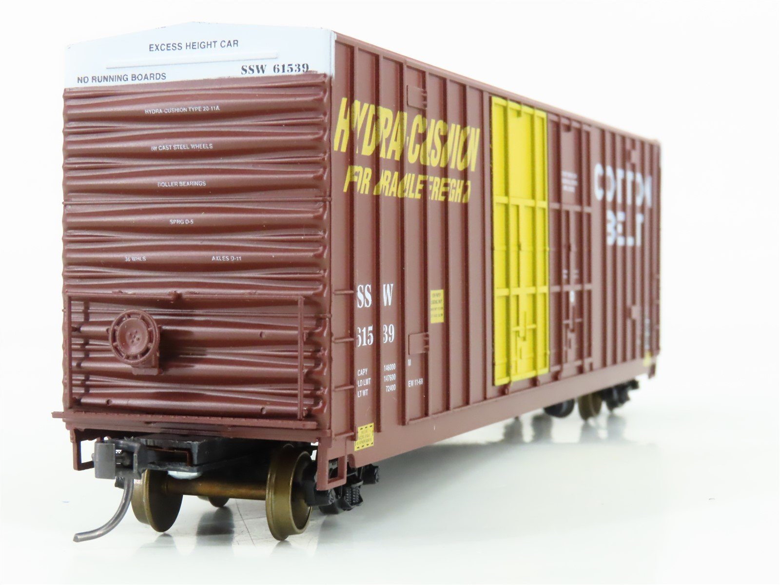 HO Scale LBF 1395 SSW Cotton Belt 50' Double Plug Door Hi-Cube Box Car #61539