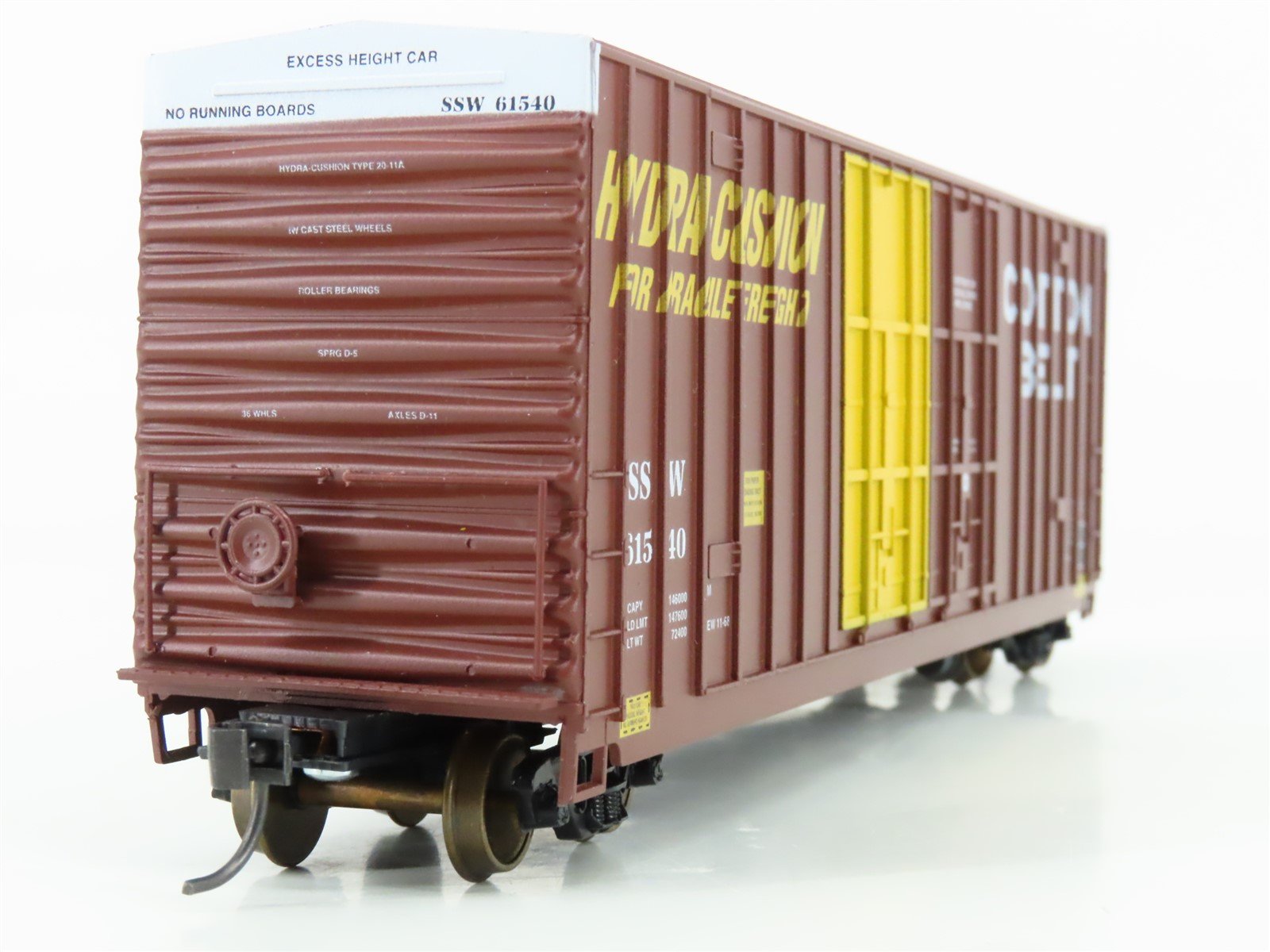 HO Scale LBF 1395 SSW Cotton Belt 50' Double Plug Door Hi-Cube Box Car #61540