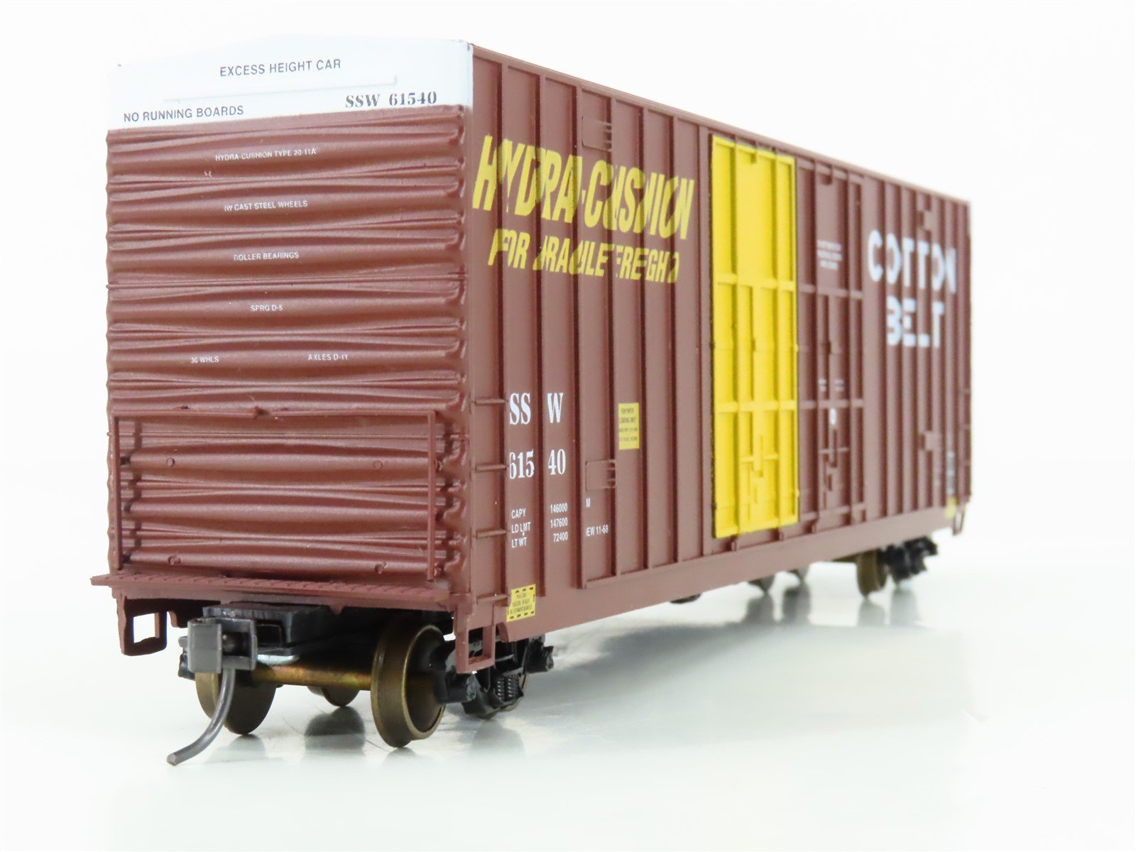 HO Scale LBF 1395 SSW Cotton Belt 50' Double Plug Door Hi-Cube Box Car #61540