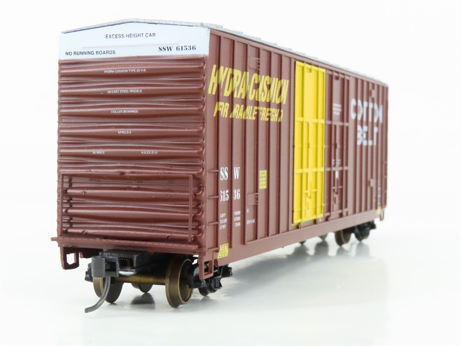 HO Scale LBF 1395 SSW Cotton Belt 50' Double Plug Door Hi-Cube Box Car #61536