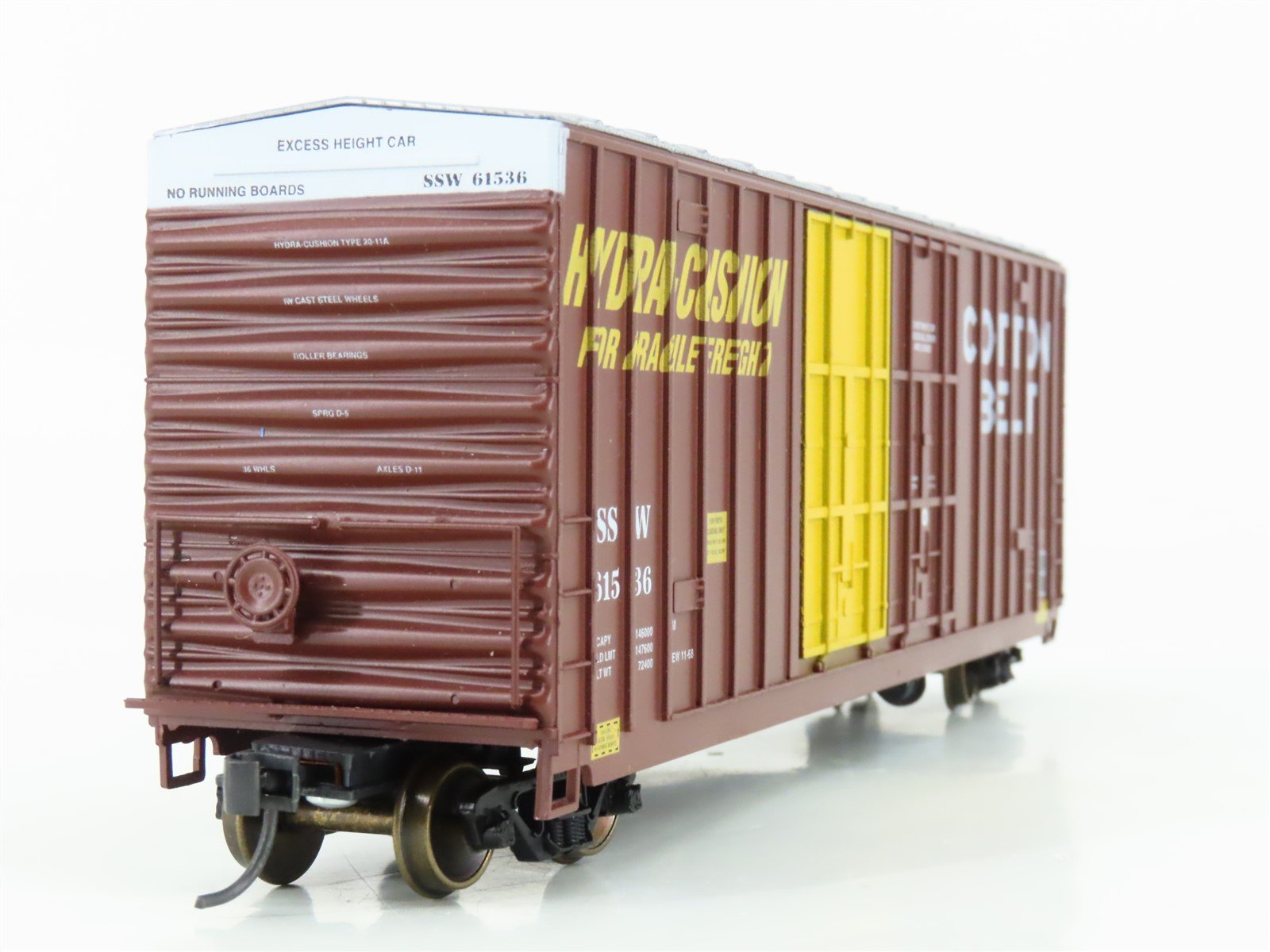 HO Scale LBF 1395 SSW Cotton Belt 50' Double Plug Door Hi-Cube Box Car #61536