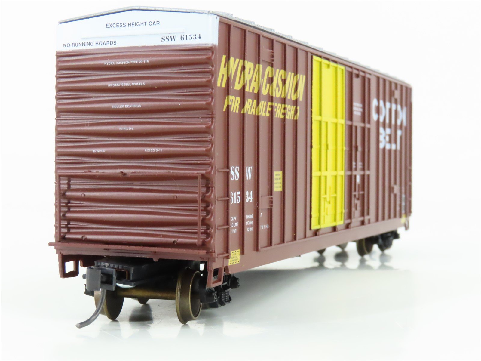 HO Scale LBF 1395 SSW Cotton Belt 50' Double Plug Door Hi-Cube Box Car #61534