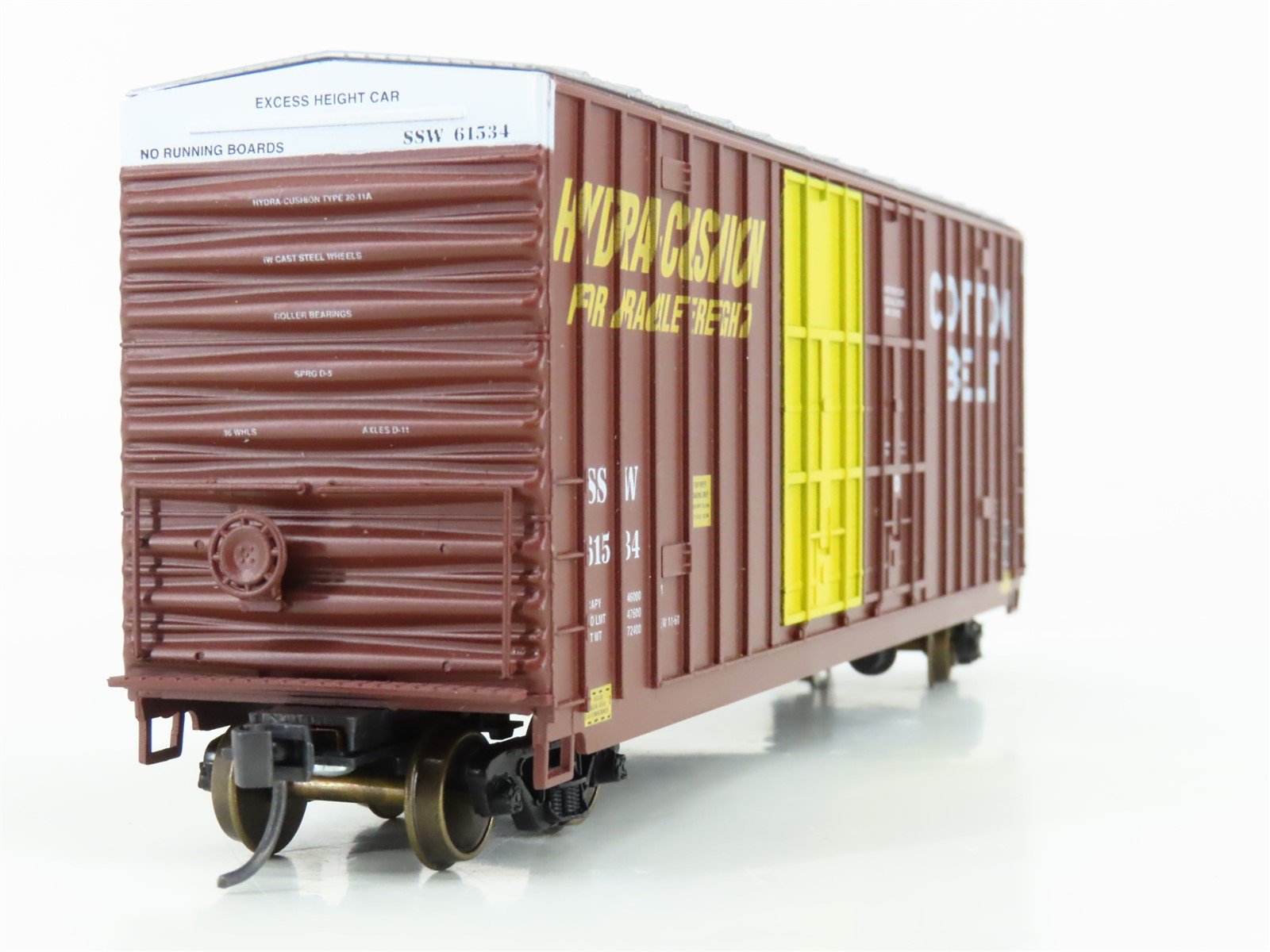HO Scale LBF 1395 SSW Cotton Belt 50' Double Plug Door Hi-Cube Box Car #61534