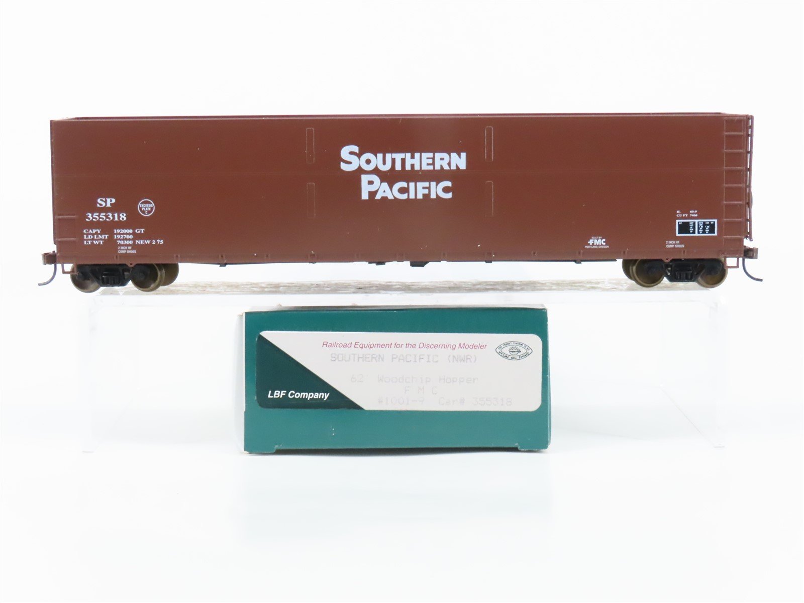 HO Scale LBF 1001-9 SP Southern Pacific 62' FMC Woodchip Hopper #355318
