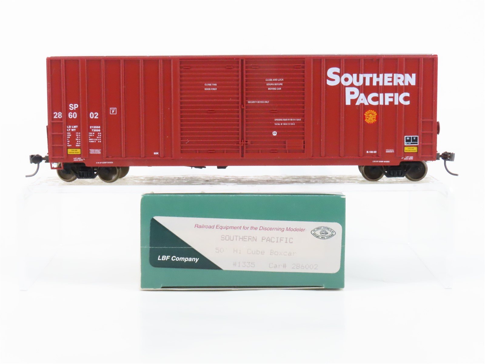 HO Scale LBF 1335 SP Southern Pacific 50' Double Door Hi-Cube Box Car #286002