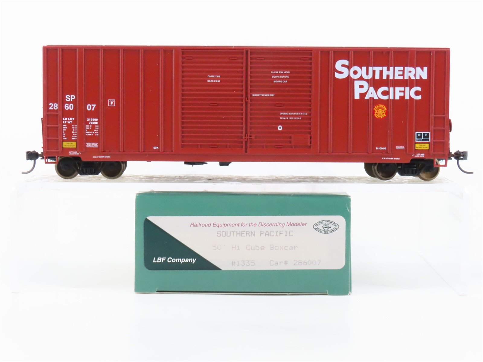 HO Scale LBF 1335 SP Southern Pacific 50' Double Door Hi-Cube Box Car #286007