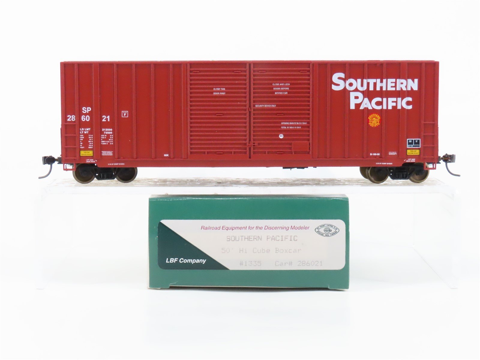 HO Scale LBF 1335 SP Southern Pacific 50' Double Door Hi-Cube Box Car #286021