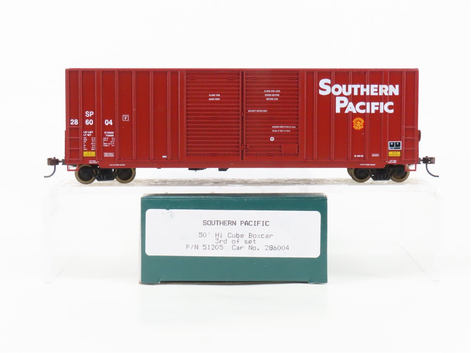 HO Scale LBF 51205 SP Southern Pacific 50' Double Door Hi-Cube Box Car #286004