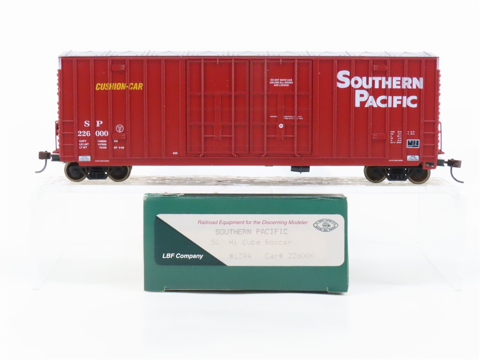HO LBF 1394 SP Southern Pacific 50' Double Plug Door Hi-Cube Box Car #226000