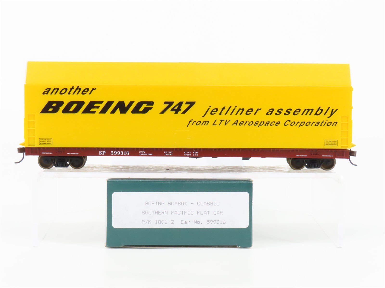 HO Scale LBF 1801-2 SP SP Southern Pacific Boeing Skybox Flat Car #599316