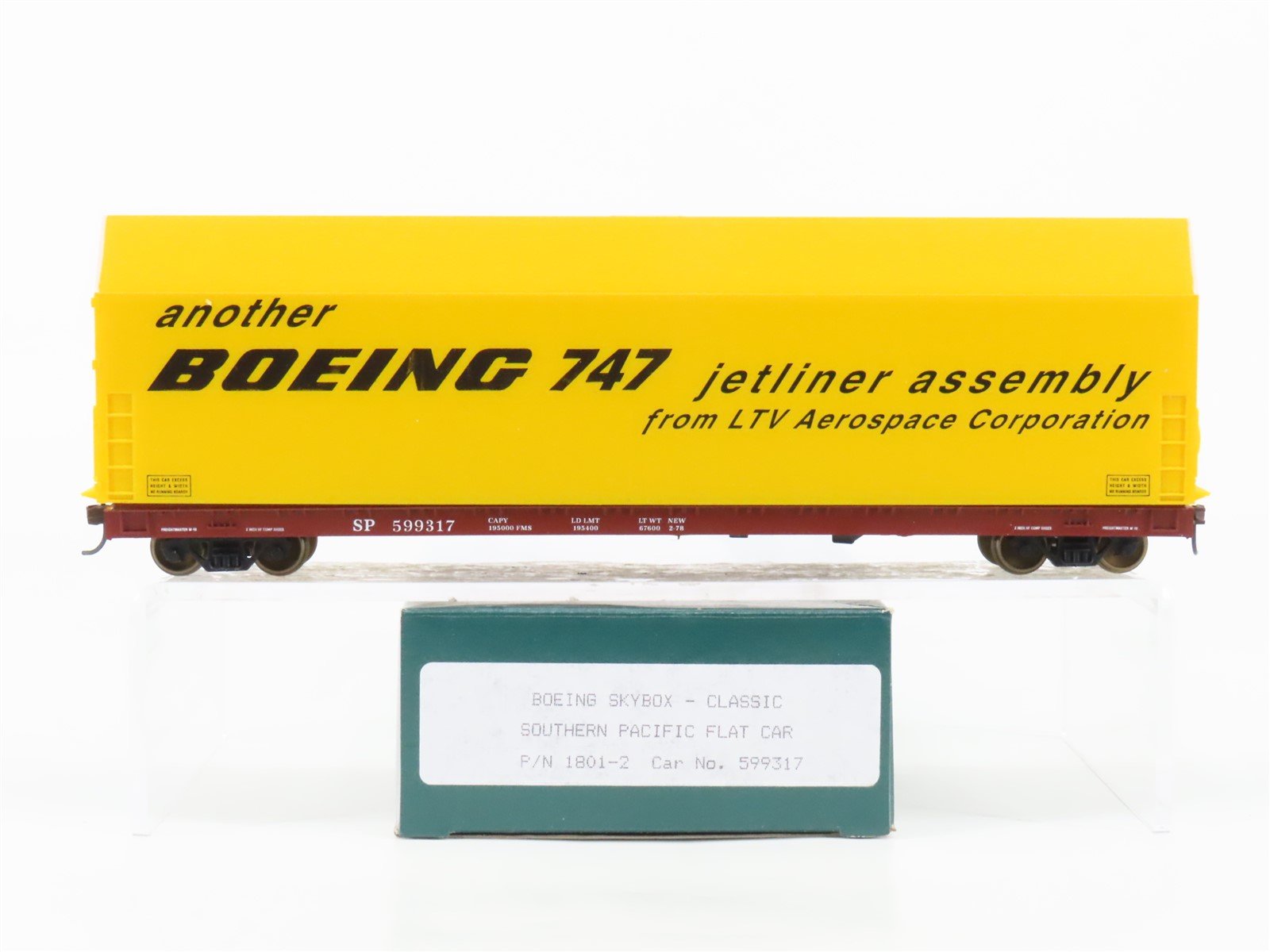 HO Scale LBF 1801-2 SP SP Southern Pacific Boeing Skybox Flat Car #599317