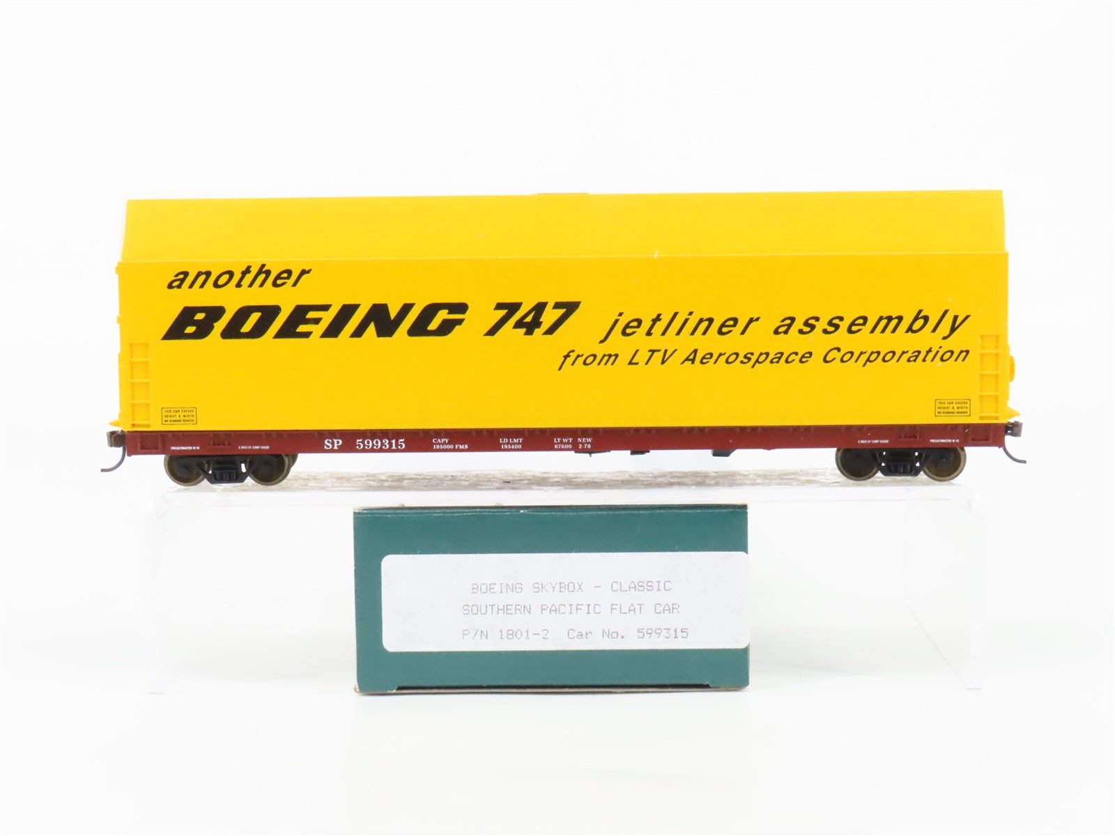 HO Scale LBF 1801-2 SP SP Southern Pacific Boeing Skybox Flat Car #599315