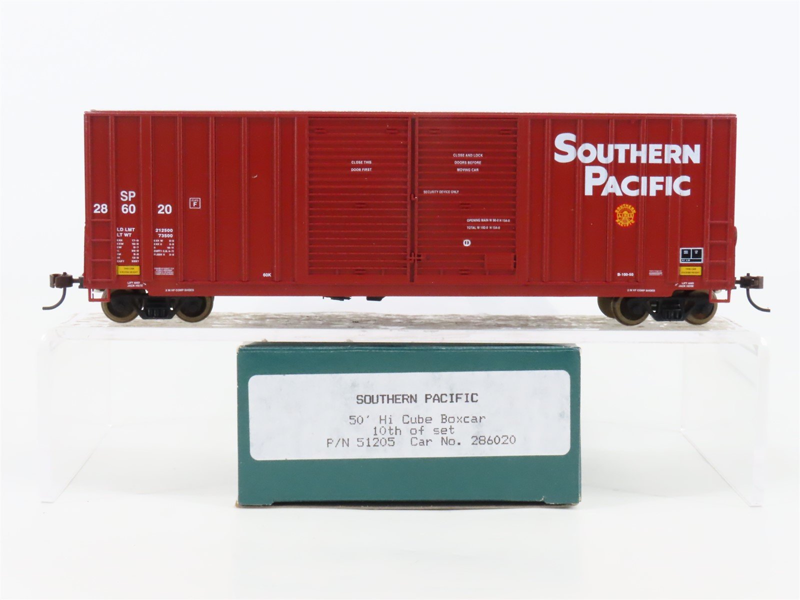 HO Scale LBF 51205 SP Southern Pacific 50' Double Door Hi-Cube Box Car #286020