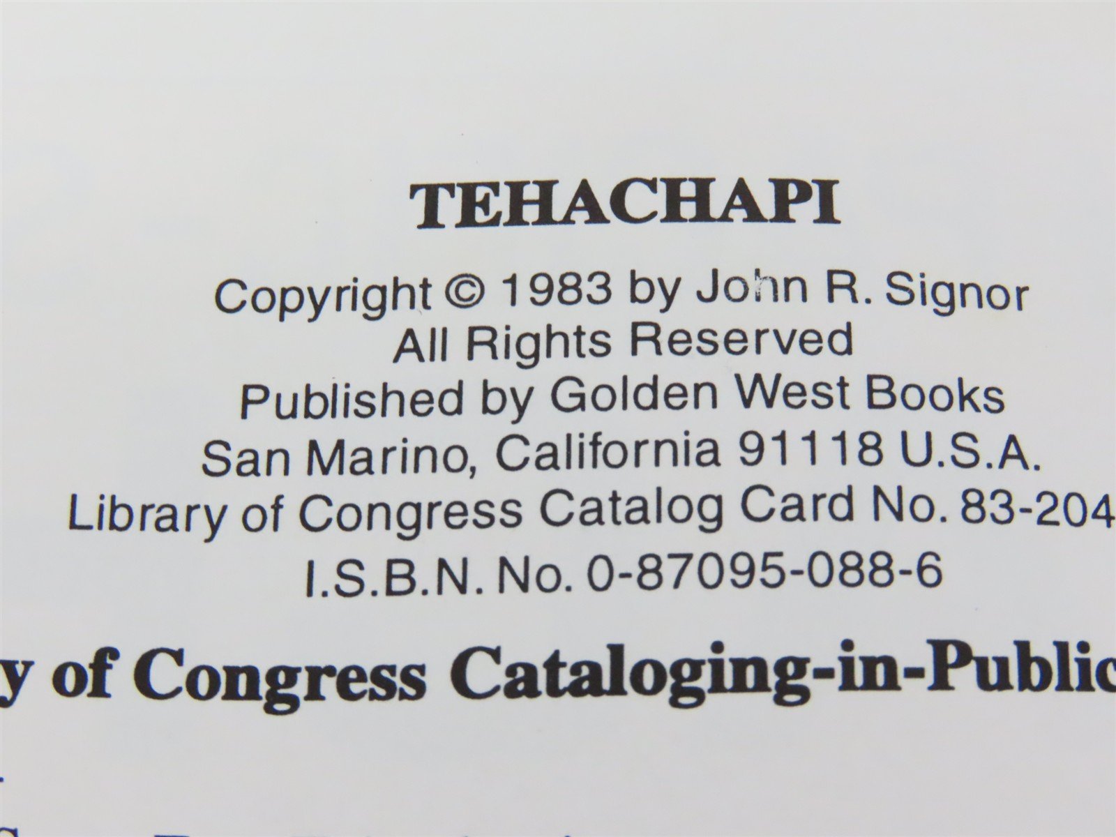 Southern Pacific-Santa Fe Tehachapi by John R. Signor ©2004 HC Book