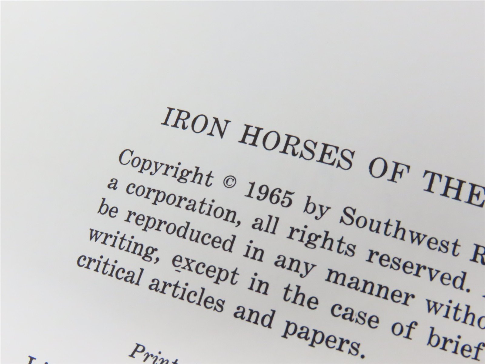 Iron Horses of the Santa Fe Trail by E. D. Worley ©1965 HC Book