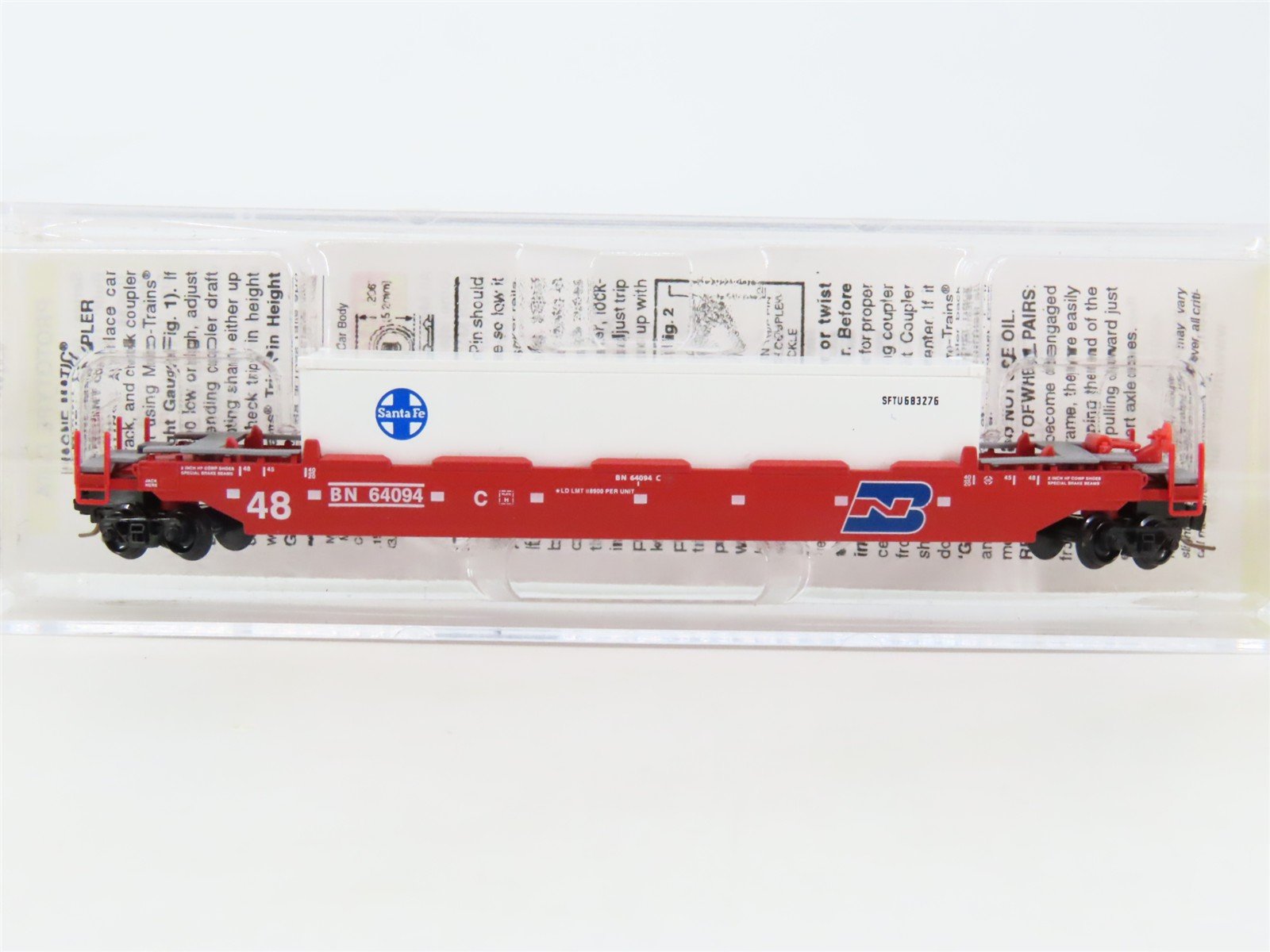 Z Micro-Trains MTL 54000021 BN Burlington Northern 70' Well Car w/ Container