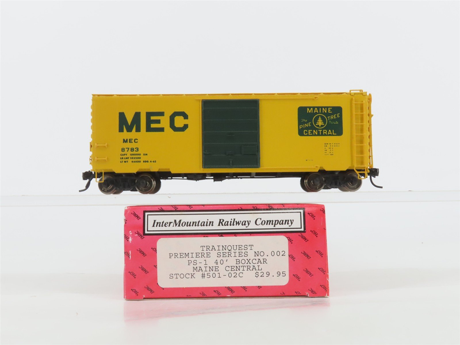HO InterMountain Trainquest Premier 501-02C MEC "Pine Tree" 40' Box Car #8783