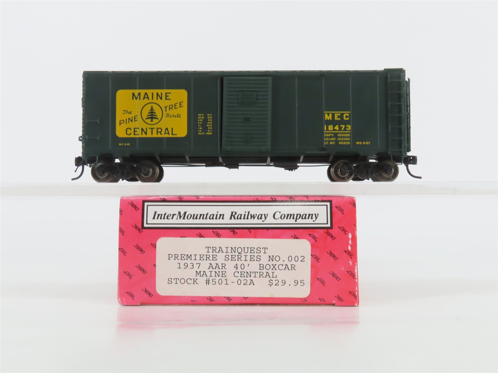 HO InterMountain Trainquest Premier 501-02A MEC "Pine Tree" 40' Box Car #16473