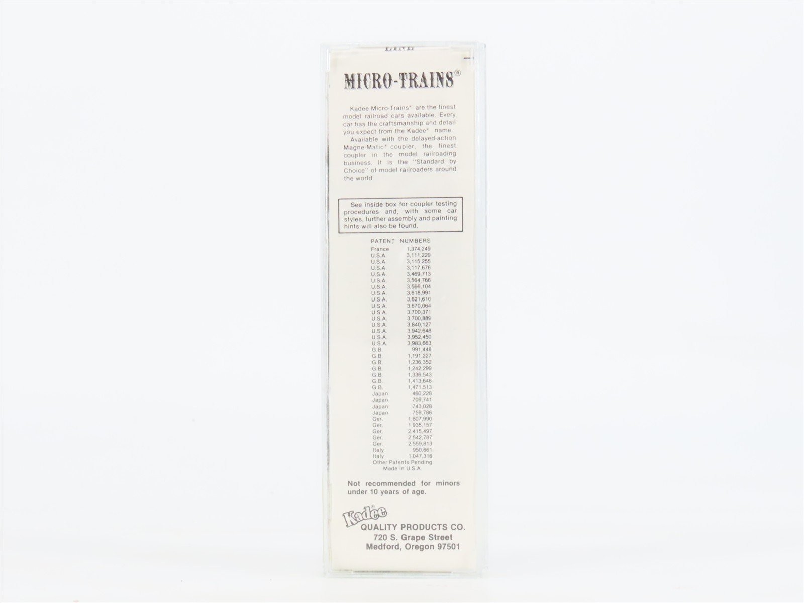 N Kadee Micro-Trains MTL 20760 SP Southern Pacific Overnights 40' Boxcar #163058