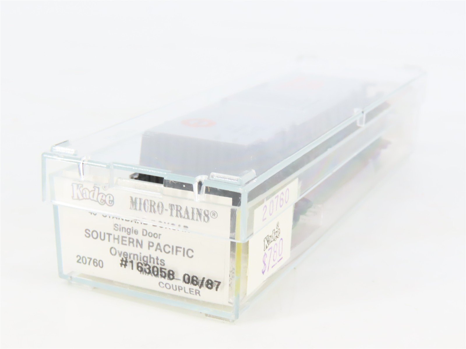 N Kadee Micro-Trains MTL 20760 SP Southern Pacific Overnights 40' Boxcar #163058