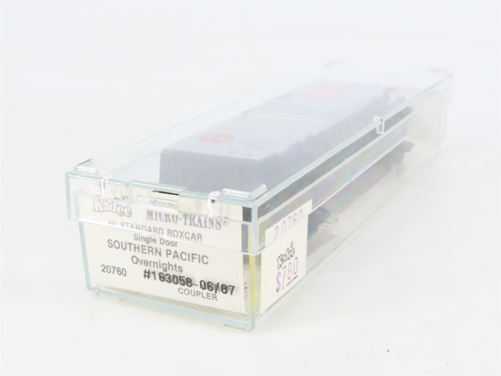 N Kadee Micro-Trains MTL 20760 SP Southern Pacific Overnights 40' Boxcar #163058