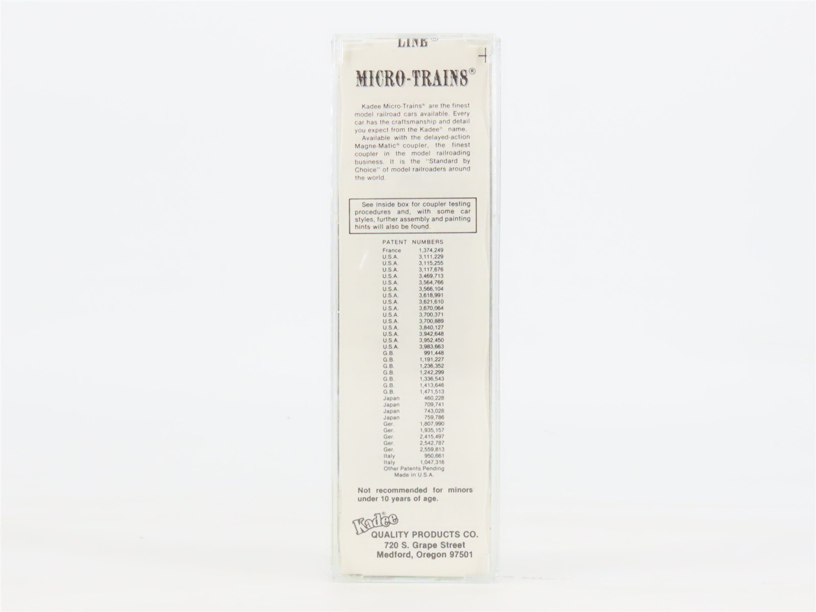 N Kadee Micro-Trains MTL 20760 SP Southern Pacific Overnights 40' Boxcar #163058