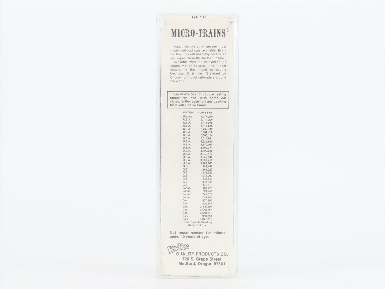 N Kadee Micro-Trains MTL 20760 SP Southern Pacific Overnights 40' Boxcar #163058