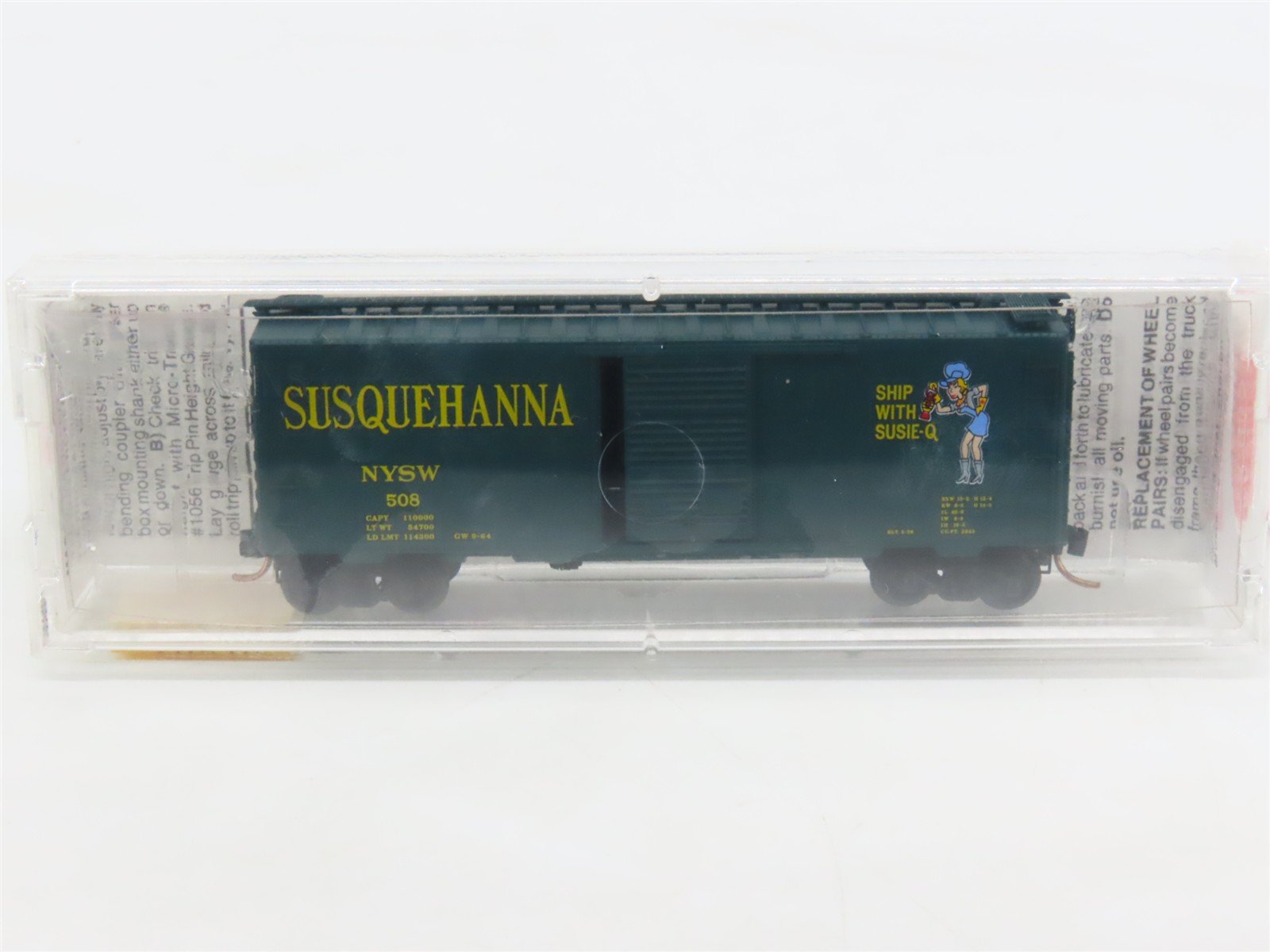 N Scale Micro-Trains MTL 20670 NYSW Susquehanna Susie Q 40' Box Car #508