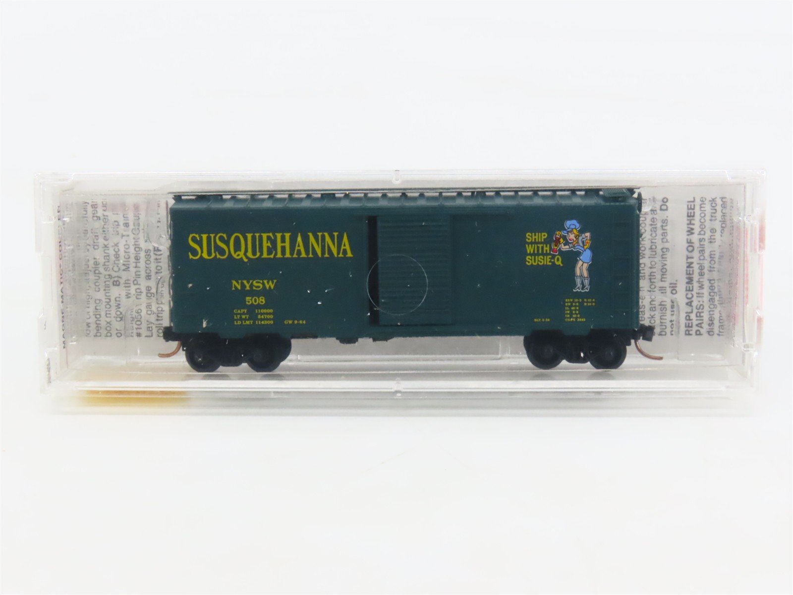 N Scale Micro-Trains MTL 20670 NYSW Susquehanna Susie Q 40' Box Car #508