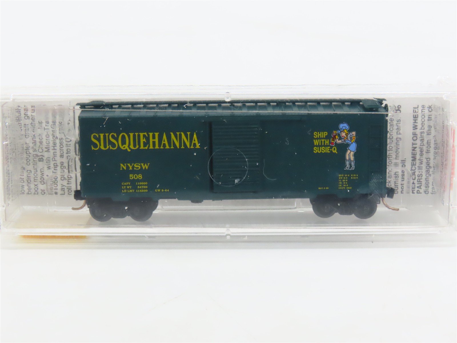 N Scale Micro-Trains MTL 20670 NYSW Susquehanna Susie Q 40' Box Car #508